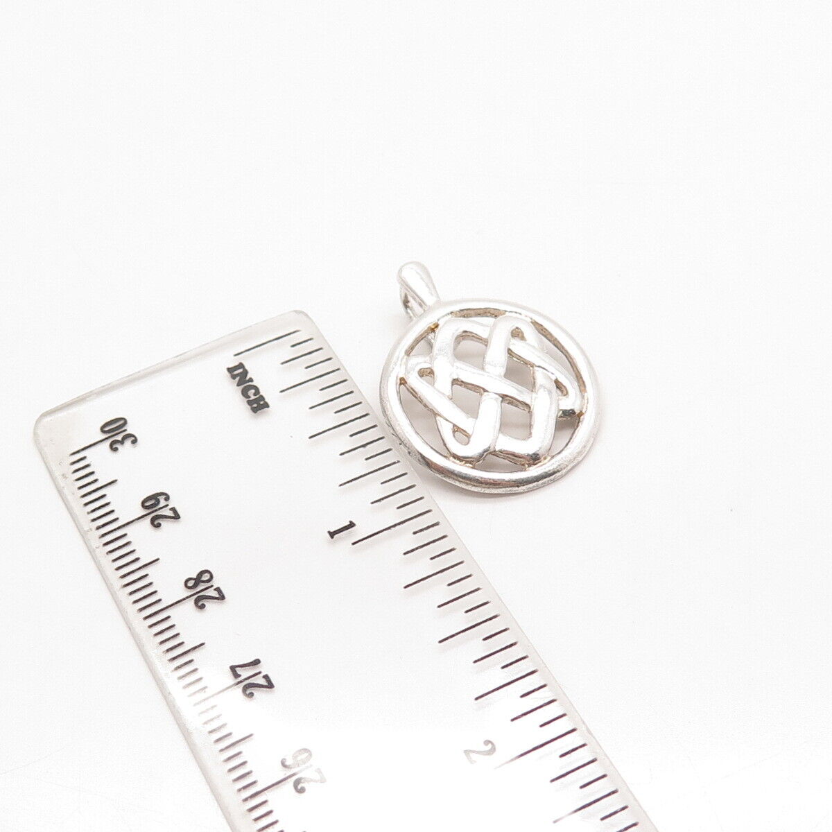 925 Sterling Silver Vintage Celtic Round Slide Pendant