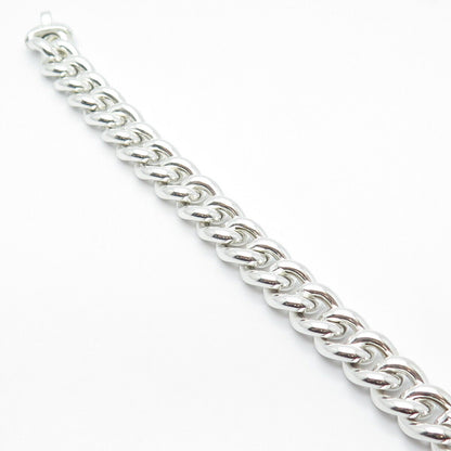 925 Sterling Silver Italy Heavy Cable Link Bracelet 8"