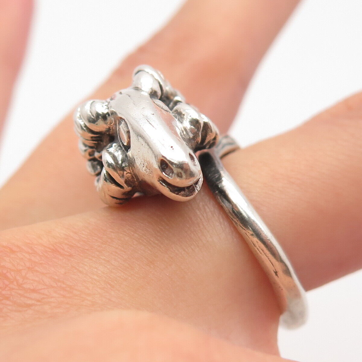 925 Sterling Silver Vintage Aries Zodiac Sign Ring Size 6.75