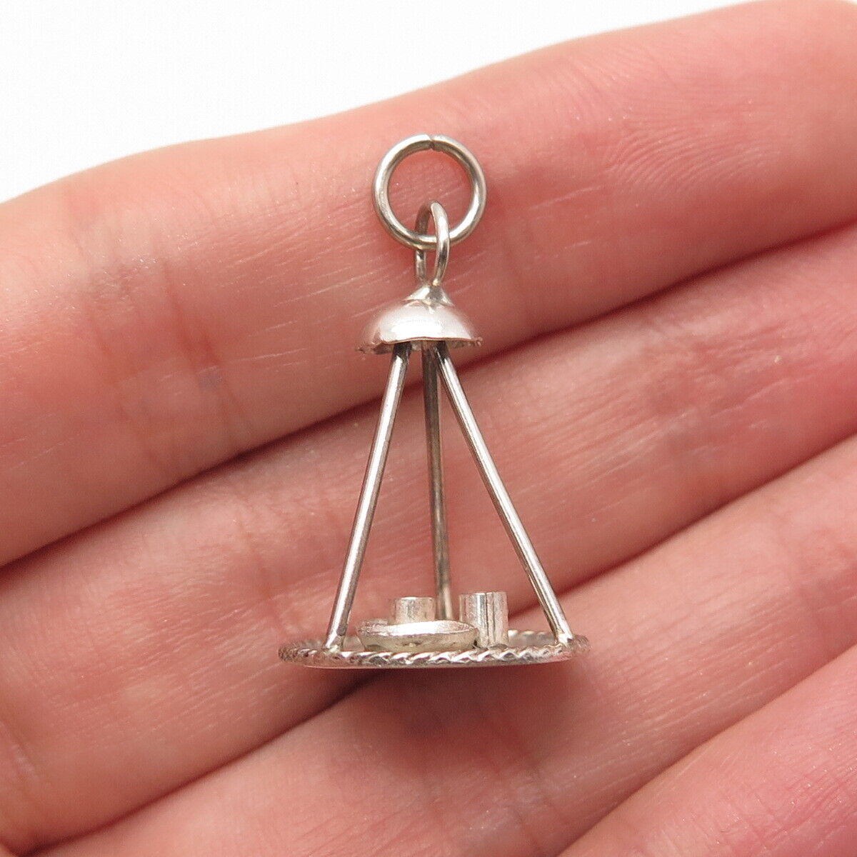 800 Silver Vintage Candle Holder Pendant