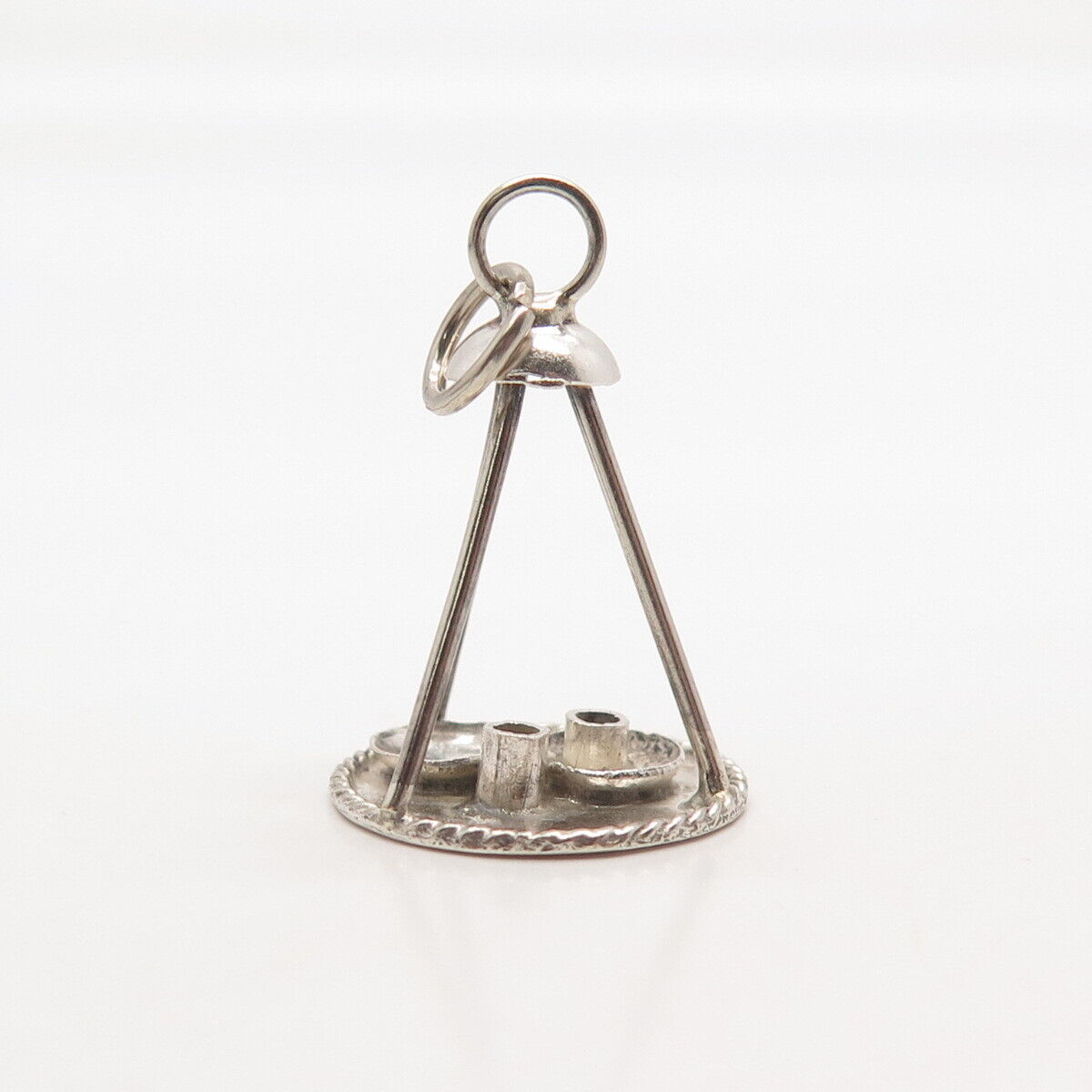 800 Silver Vintage Candle Holder Pendant