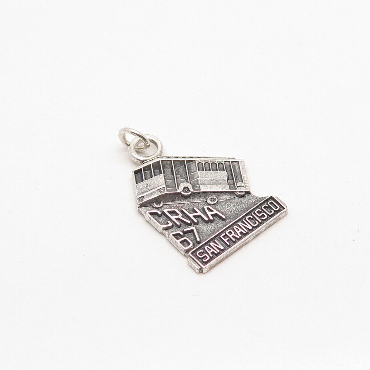 925 Sterling Silver Vintage Herff Jones San Francisco Bus Pendant