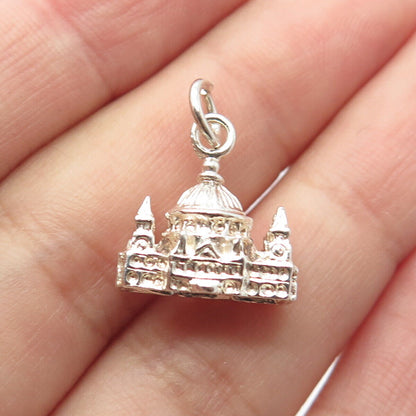 925 Sterling Silver Vintage US Capitol Charm Pendant