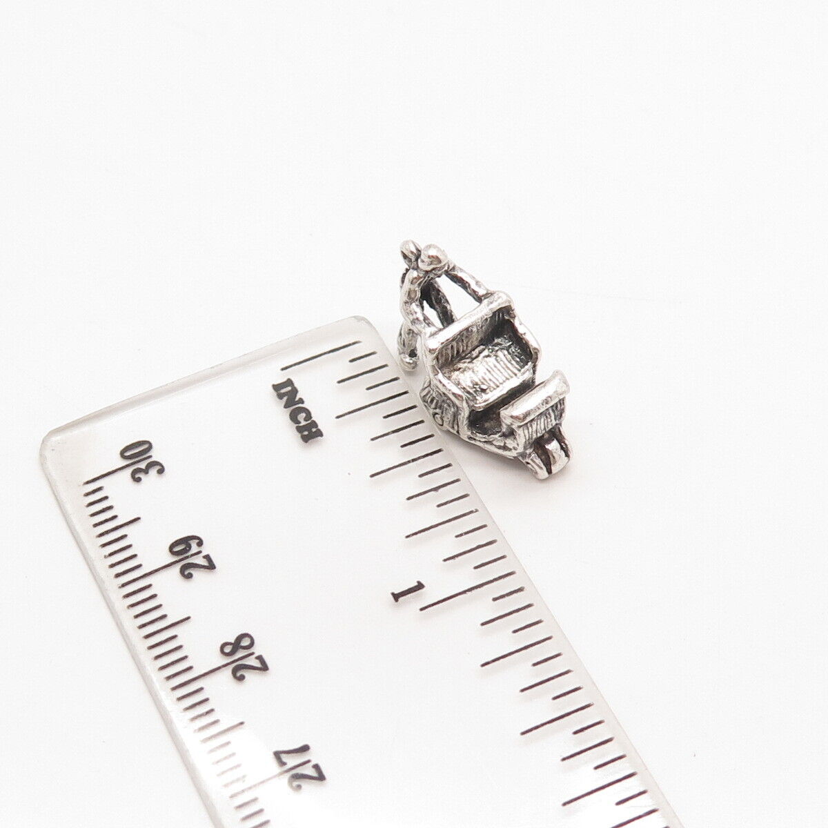 925 Sterling Silver Vintage Man & Carriage Pendant