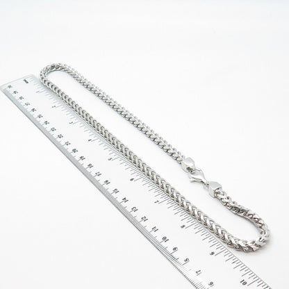 925 Sterling Silver Italy Wheat Chain Necklace 18"