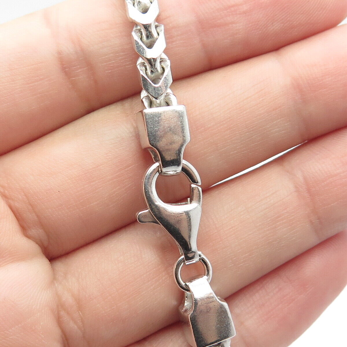 925 Sterling Silver Italy Wheat Chain Necklace 18"