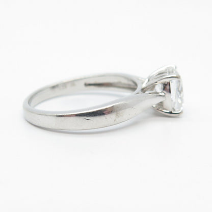 925 Sterling Silver Round-Cut C Z Ring Size 8