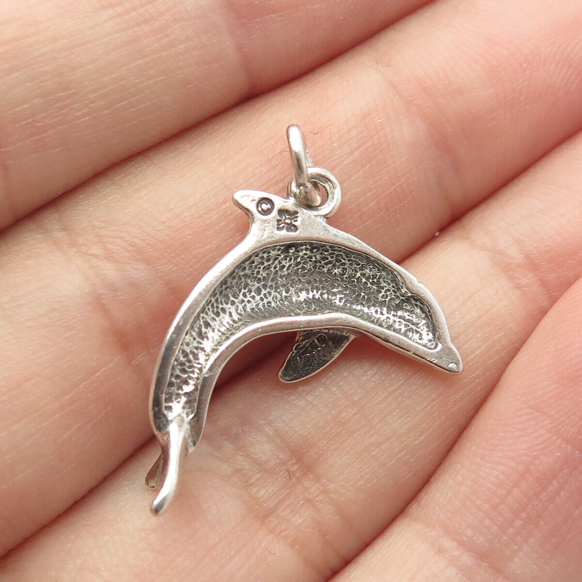 925 Sterling Silver Vintage Sunwest Friendly Dolphin Charm Pendant