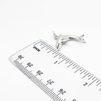 925 Sterling Silver Vintage Sunwest Friendly Dolphin Charm Pendant