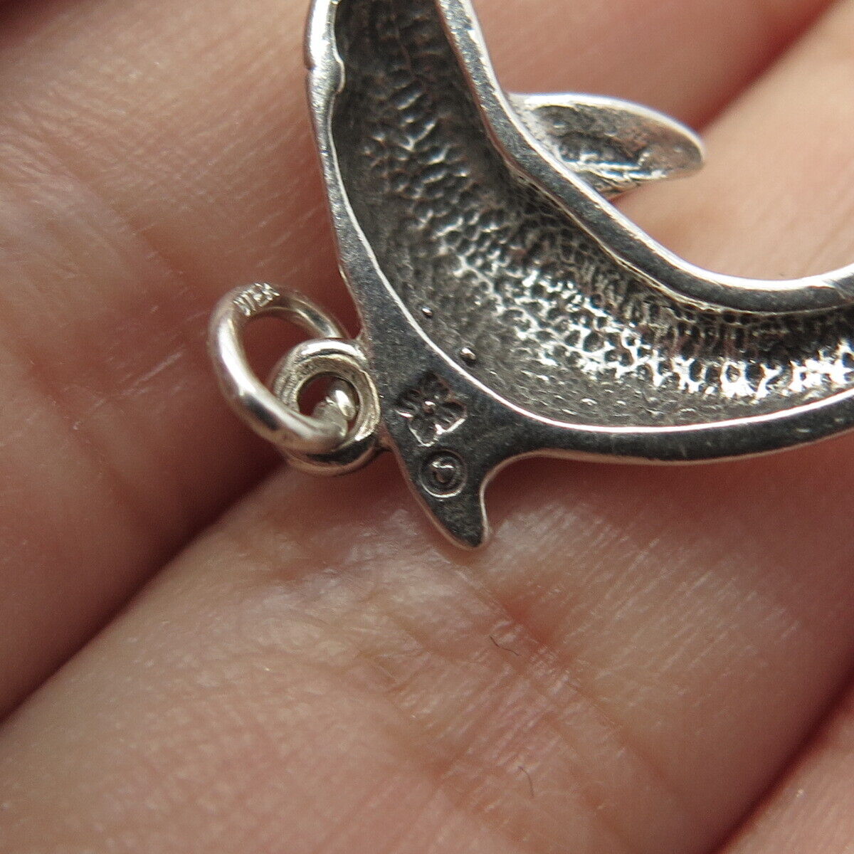 925 Sterling Silver Vintage Sunwest Friendly Dolphin Charm Pendant