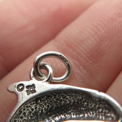 925 Sterling Silver Vintage Sunwest Friendly Dolphin Charm Pendant