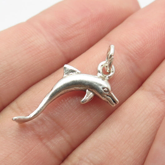 925 Sterling Silver Vintage Friendly Dolphin Pendant