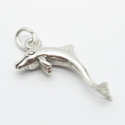 925 Sterling Silver Vintage Friendly Dolphin Pendant