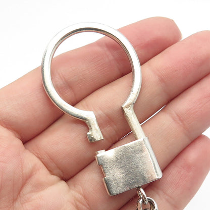 900 Silver Vintage 1964 Kennedy Half Dollar Coin Key Chain Ring