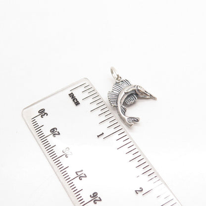 925 Sterling Silver Vintage Swordfish Charm Pendant