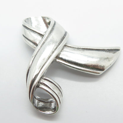 925 Sterling Silver Vintage Shube Ribbon Slide Pendant