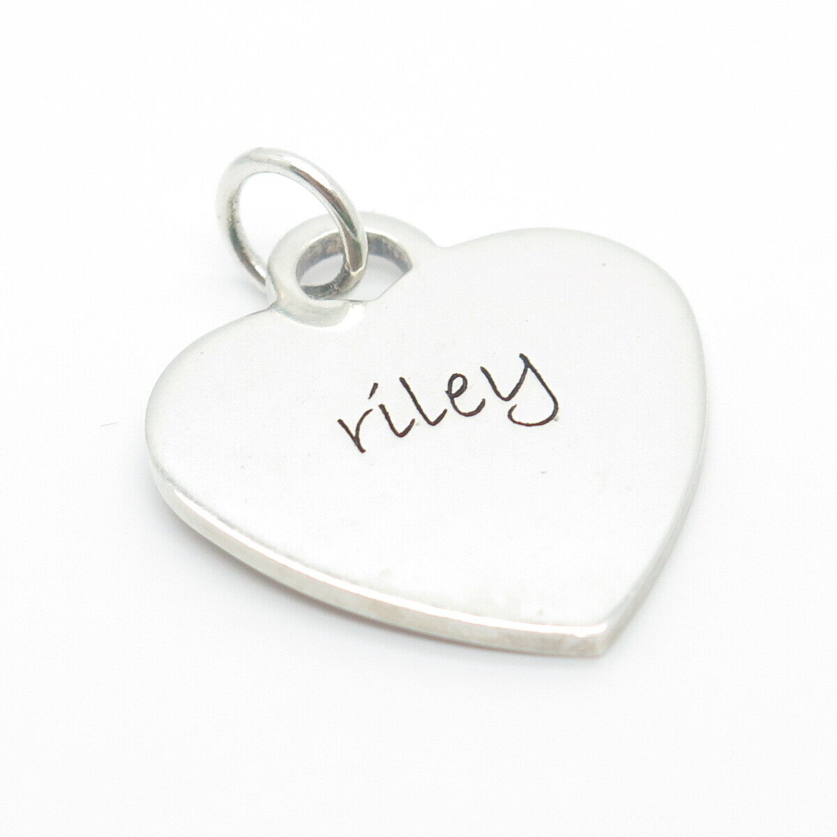 925 Sterling Silver Vintage POSH Mommy "Riley" Personalized Heart Pendant