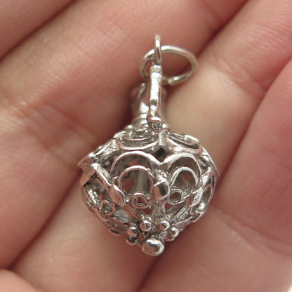 925 Sterling Silver Vintage Ornate Jug Pendant