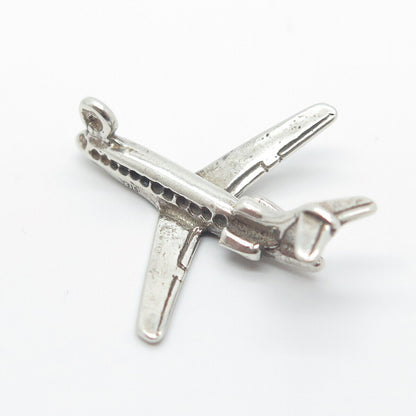 925 Sterling Silver Vintage Airplane Pendant