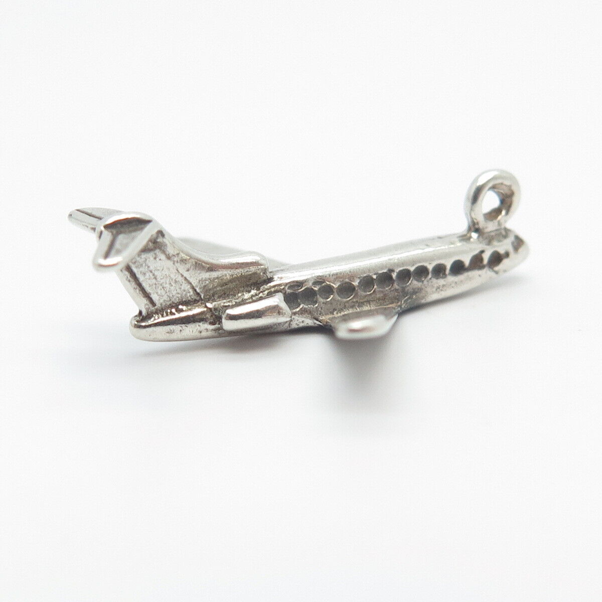 925 Sterling Silver Vintage Airplane Pendant