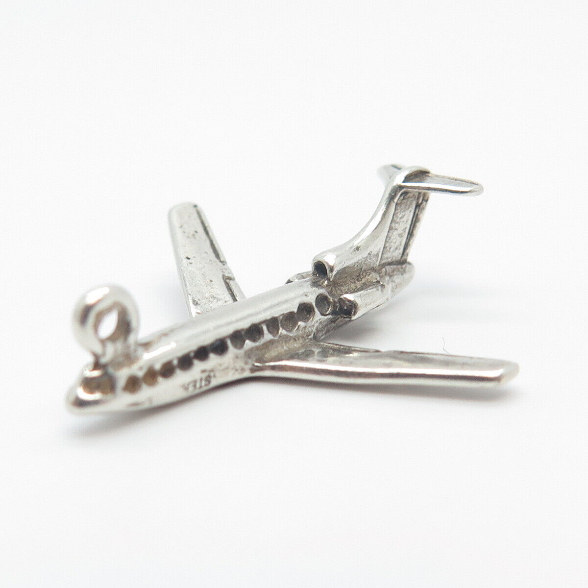 925 Sterling Silver Vintage Airplane Pendant