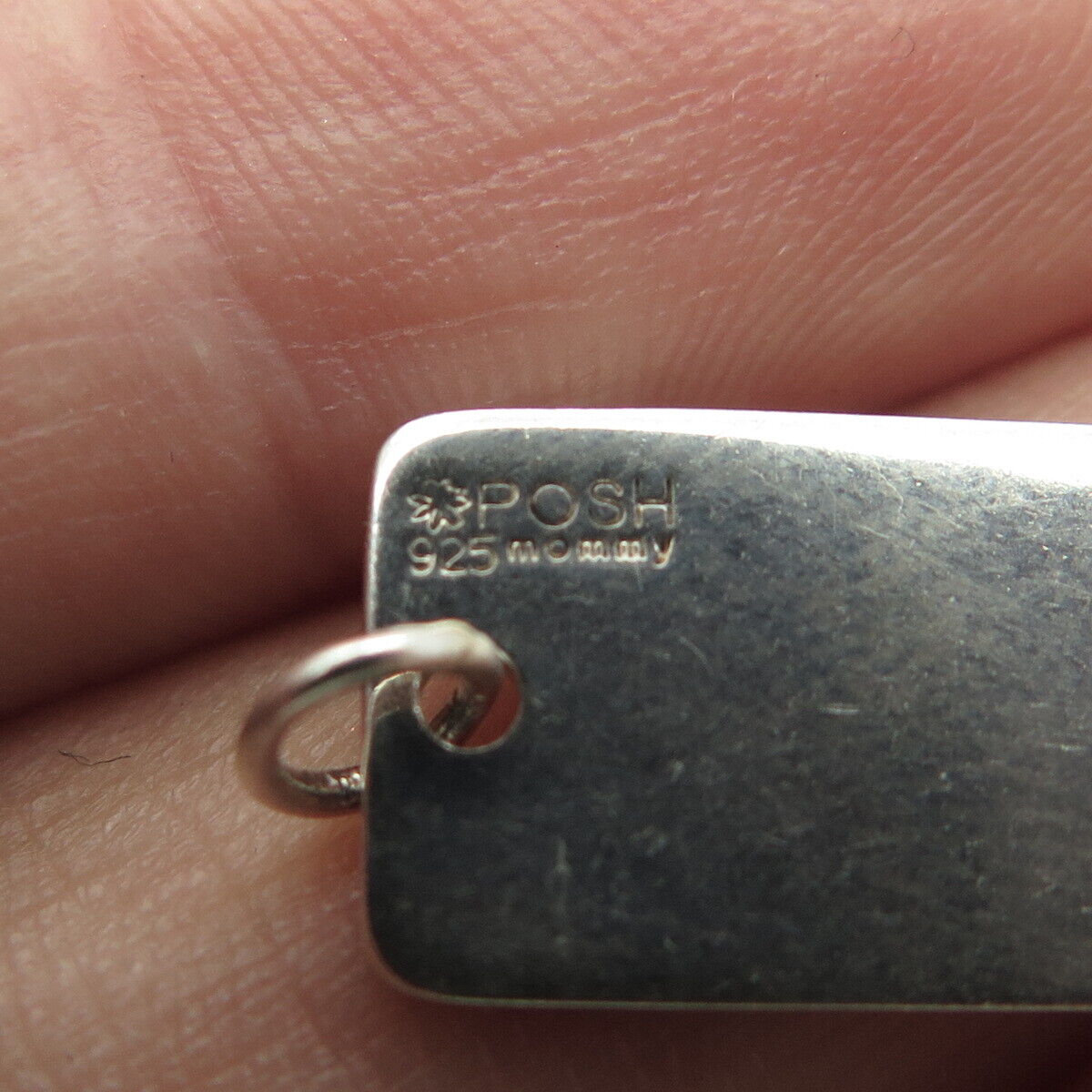 925 Sterling Silver POSH Mommy Green C Z "Kyle" Personalized Charm Pendant