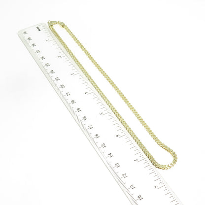 925 Sterling Silver Gold Plated Franco Chain Necklace 16"