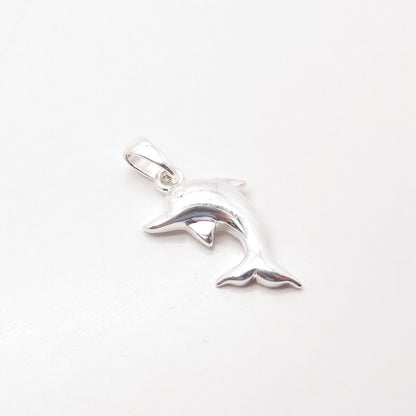 925 Sterling Silver Vintage Friendly Dolphin Pendant