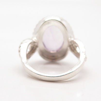 925 Sterling Silver Vintage Real Amethyst Gemstone Ring Size 7.25