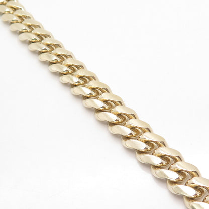 925 Sterling Silver Gold Plated Vintage Italy Cuban Link Bracelet 8"