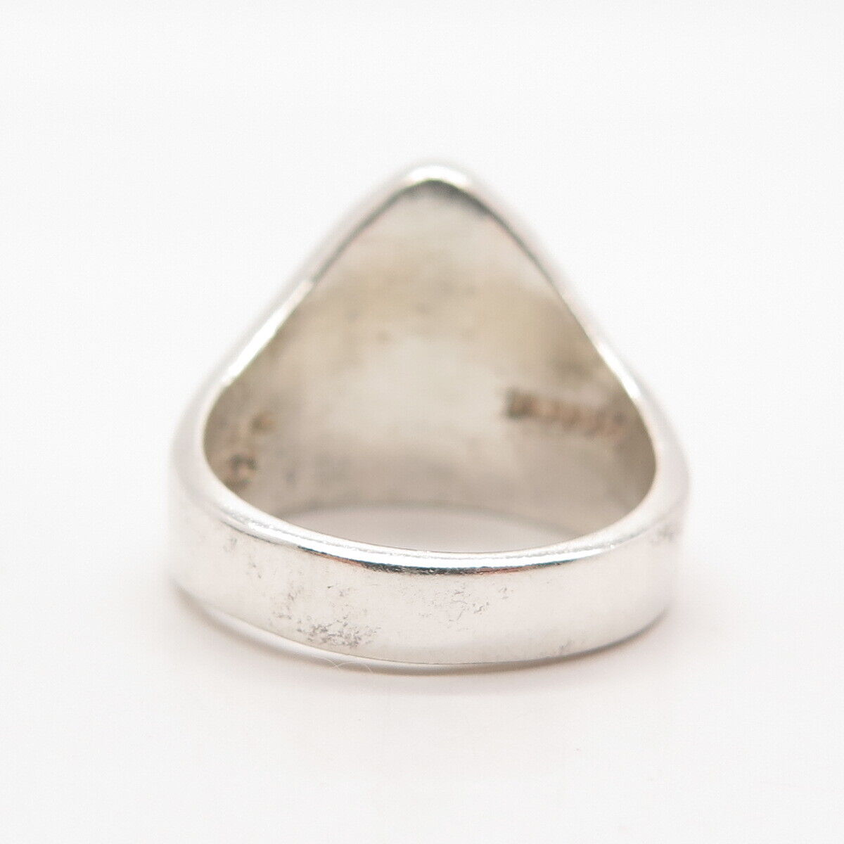 925 Sterling Silver Vintage Mexico Ribbed Shark Fin Statement Ring Size 7.75