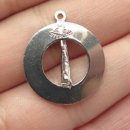 925 Sterling Silver Vintage "Kennedy Space Center Florida" Pendant