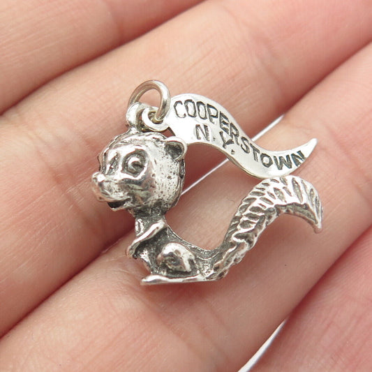 925 Sterling Silver Vintage Pacific Jewelry "Cooperstown" Squirrel Charm Pendant