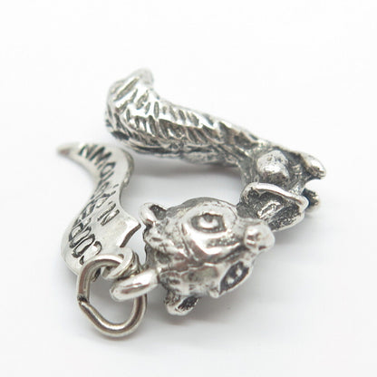 925 Sterling Silver Vintage Pacific Jewelry "Cooperstown" Squirrel Charm Pendant