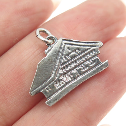 800 Silver Vintage Italy Cabin Charm Pendant