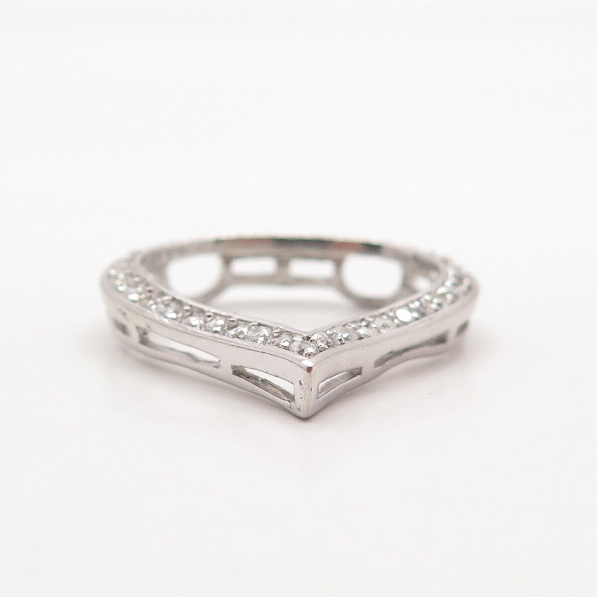 925 Sterling Silver Pave C Z Slide Pendant