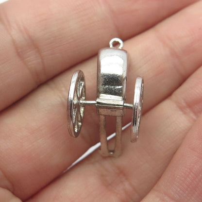 925 Sterling Silver Vintage Rickshaw Carriage Pendant