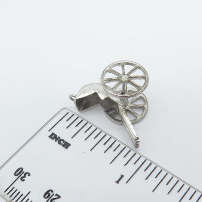 925 Sterling Silver Vintage Rickshaw Carriage Pendant