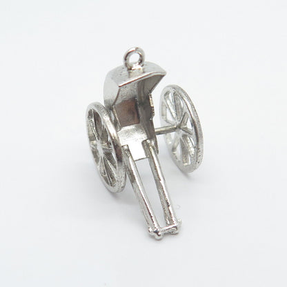 925 Sterling Silver Vintage Rickshaw Carriage Pendant