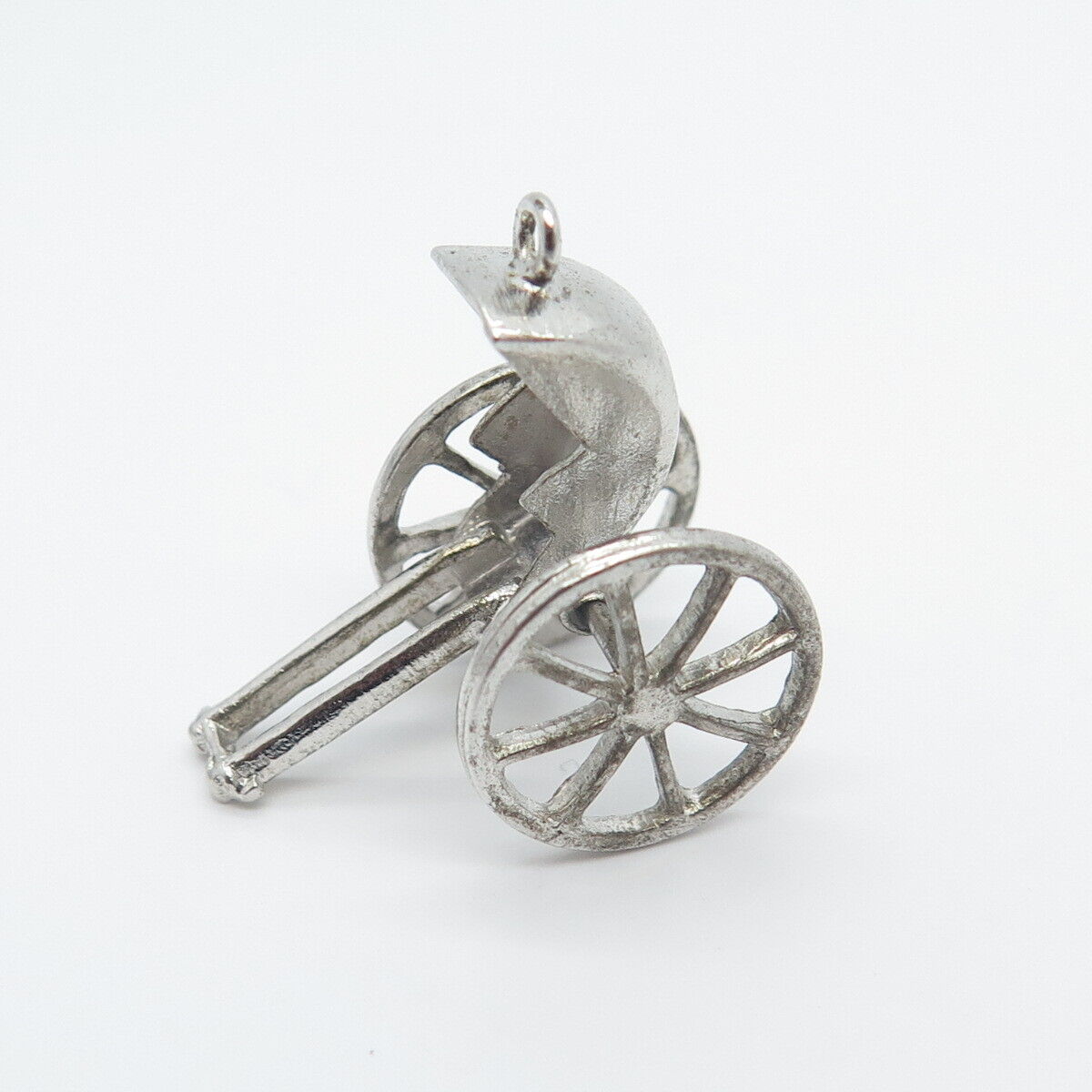 925 Sterling Silver Vintage Rickshaw Carriage Pendant