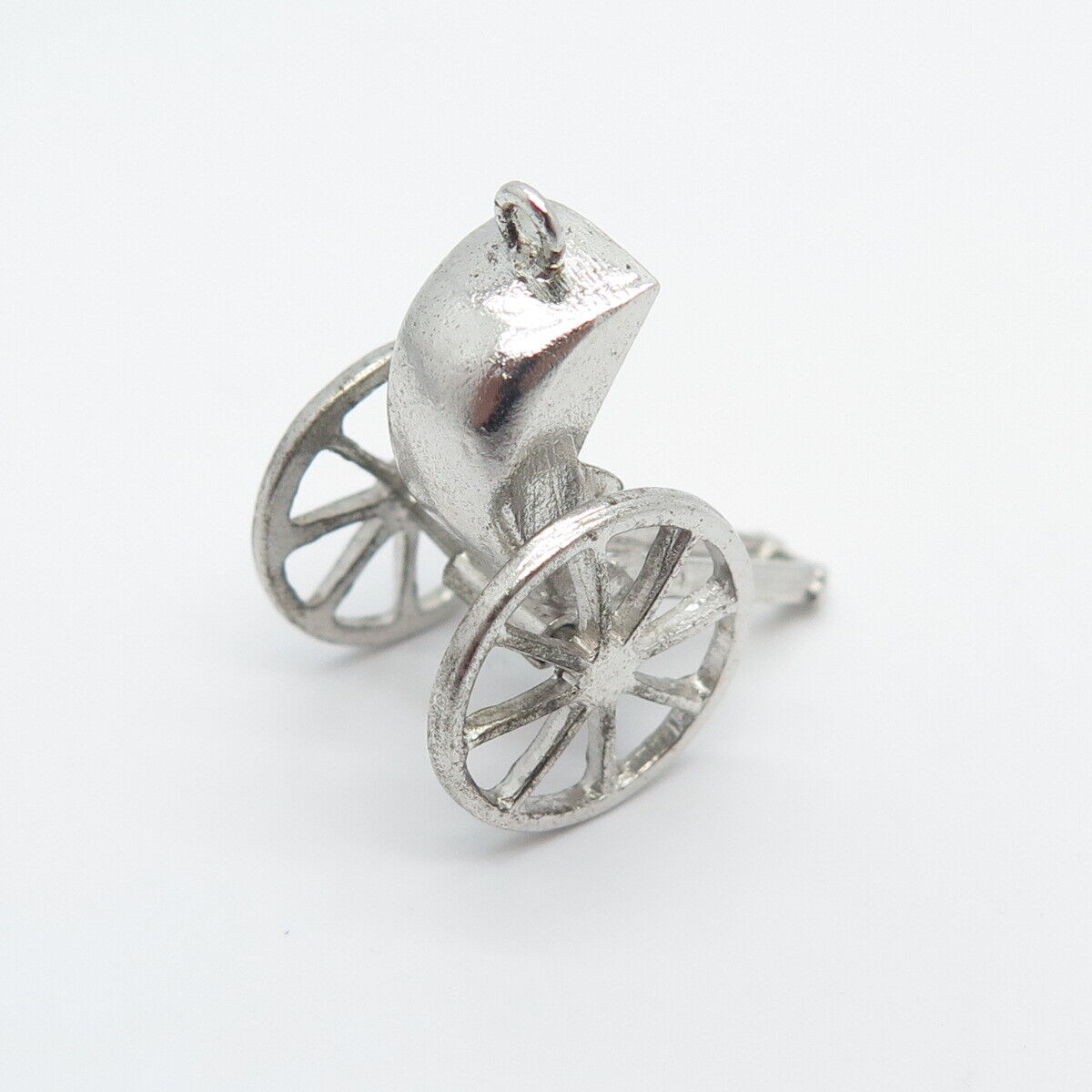 925 Sterling Silver Vintage Rickshaw Carriage Pendant