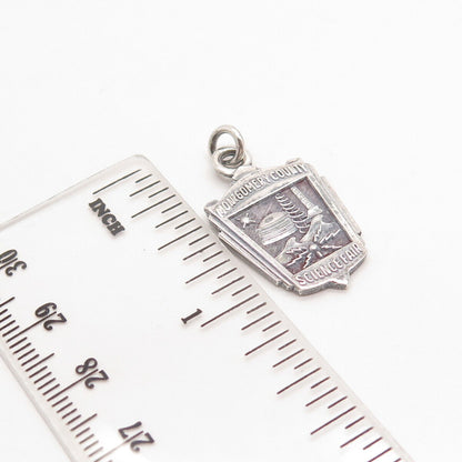 925 Sterling Silver Vintage "Montgomery County Science Fair" Charm Pendant