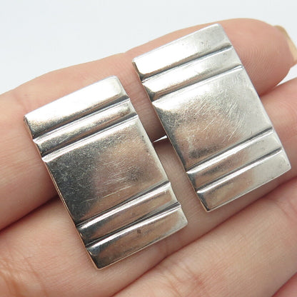 925 Sterling Silver Vintage Striped Cufflinks