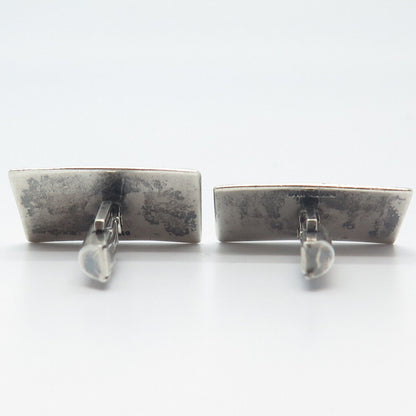 925 Sterling Silver Vintage Striped Cufflinks