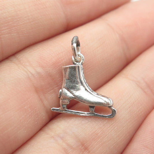 925 Sterling Silver Vintage Ice Skating Shoe Charm Pendant