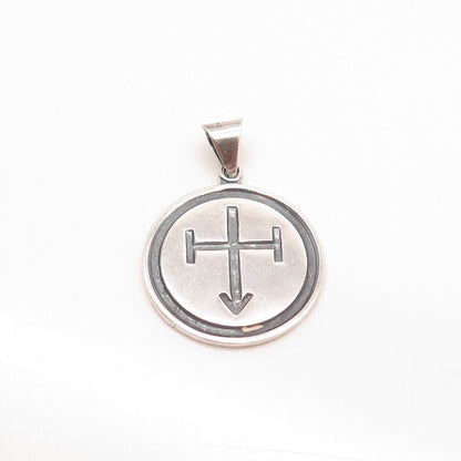 925 Sterling Silver Vintage Mexico Cross / Arrow Pendant