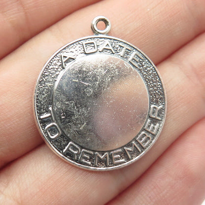 925 Sterling Silver Vintage Danecraft "A Date to Remember" Pendant