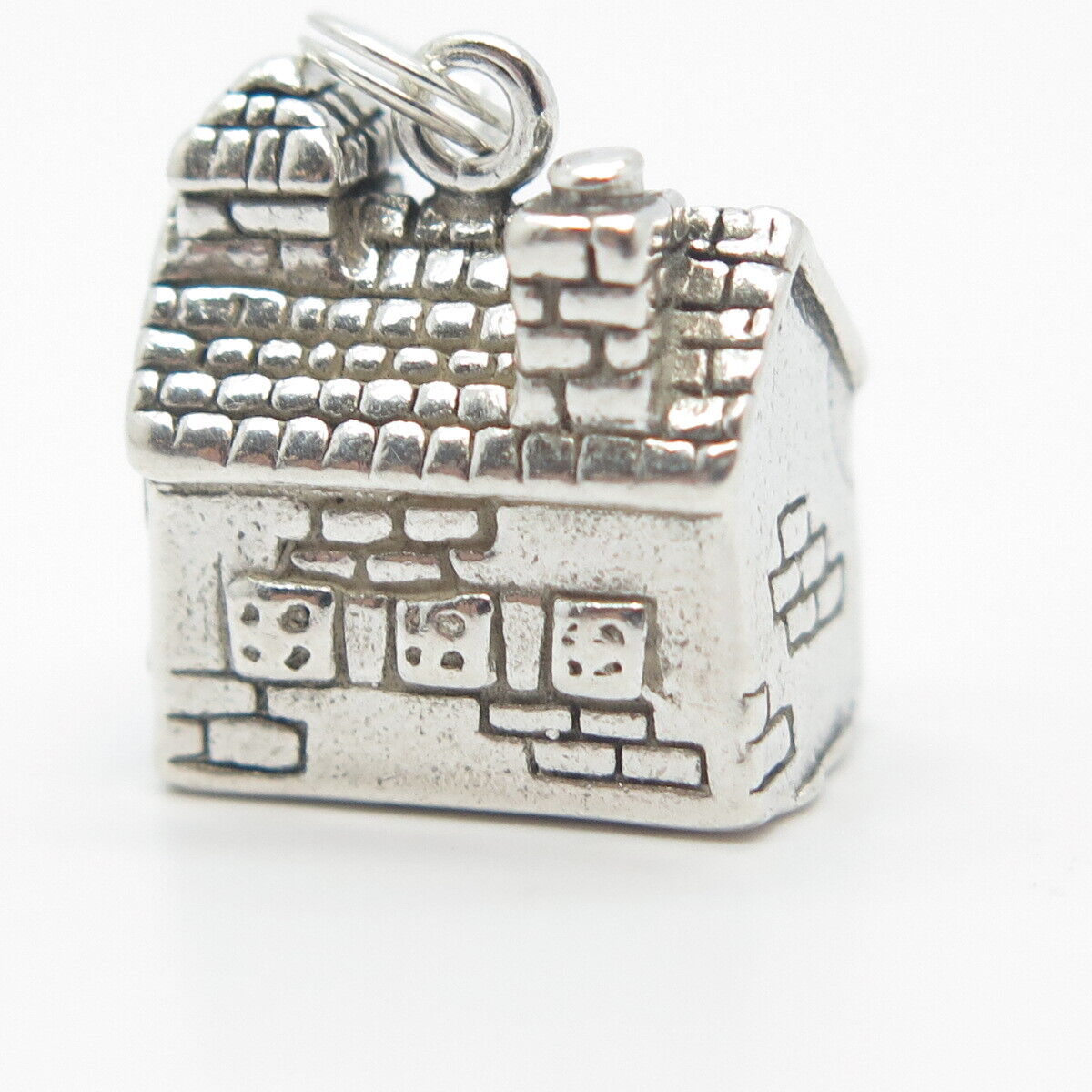 925 Sterling Silver Vintage Old House Charm Pendant