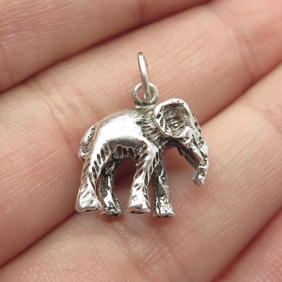 925 Sterling Silver Vintage Elephant for Good Luck Charm Pendant