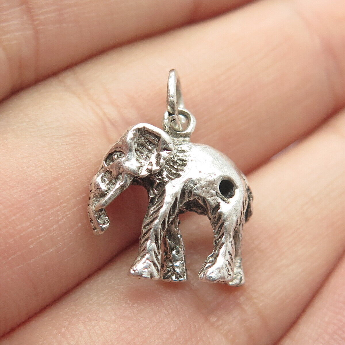 925 Sterling Silver Vintage Elephant for Good Luck Charm Pendant